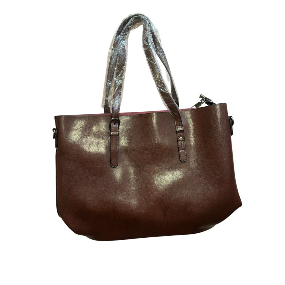 Elegant Brown Leather Tote Bag